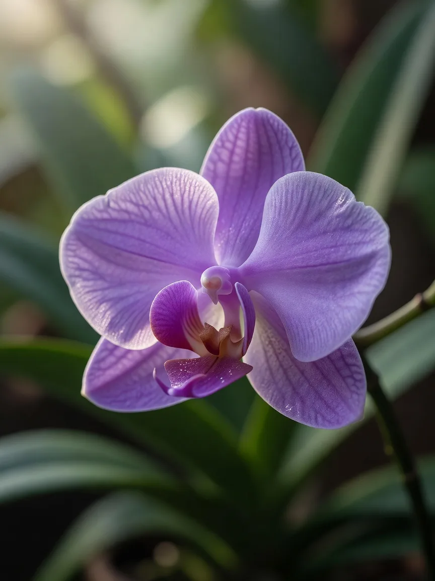 紫の蘭の花のクローズアップ